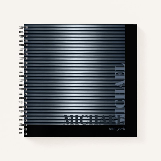 Carnet Bleu de bande métallique minimale ID792 (Devant)