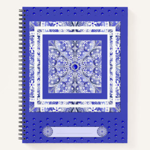 Carnet Bleu de dentelle en céramique de Grèce