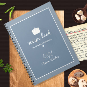 Carnet bleu Dusty élégant pour Maman Recettes