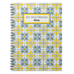 Carnet Bleu et jaune joli carrelage portugais motif