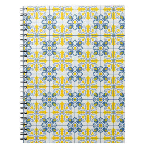 Carnet Bleu et jaune joli carrelage portugais motif