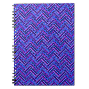 Carnet Bleu et violet rayures double tissage