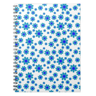 Carnet Bleu   Flee de Motif de marguerite à répétition fl