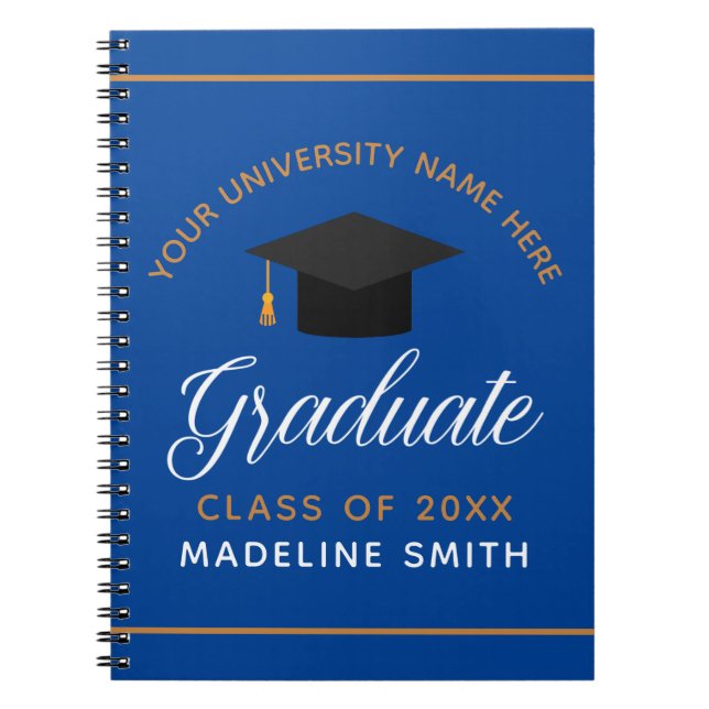 Carnet Bleu Gold Graduation Custom Class of 2023 Graduate (Devant)