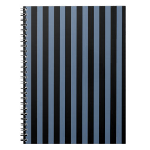 Carnet Bleu gris et noir rayures