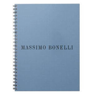 Carnet Bleu Gris Minimaliste Moderne Lisible
