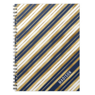 Carnet Bleu or et blanc