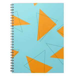 Carnet Bleu, orange, cool, tendance, moderne triangle mot