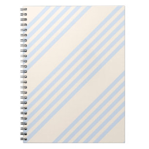 Carnet Bleu pâle et beige cinq rayures motif