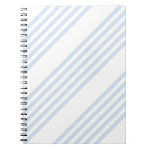 Carnet Bleu pâle et blanc cinq bandes motif