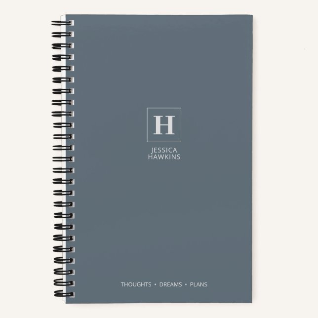 Carnet Bleu poussiéreux Monogramme Classique (Recto)