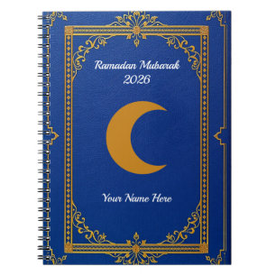 Carnet Bleu Royal Ramadan Filigrane Doré