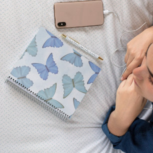 Carnet Bleu simple Belle Papillons Aquarelle mignonne