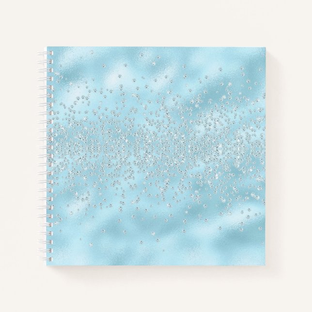 Carnet Bleu Sparkle Bling Crystals élégant (Devant)