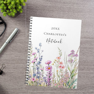 Carnet bleu violet fleur sauvage
