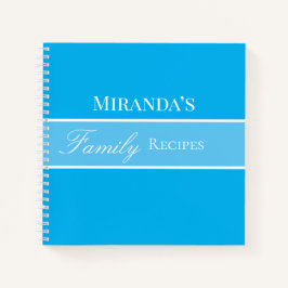 Carnet Bleu Votre Nom Famille Recettes Script Typographie