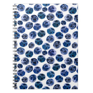 Carnet Bleuets : motif illustré d'aquarelle.