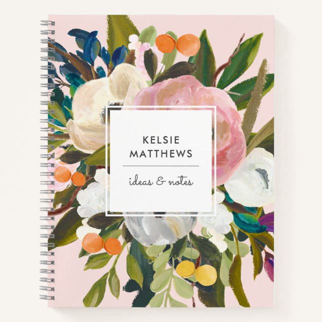 Carnet Bliss Botanique Joli Peint Floral | Blush (Devant)