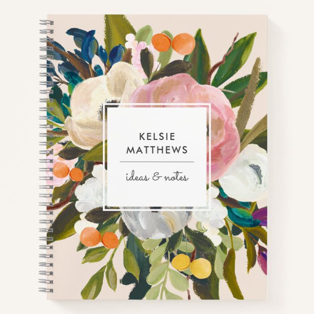 Carnet Bliss Botanique Joli Peint Floral | Crème (Devant)