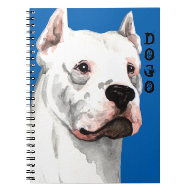 Carnet Bloc couleur Dogo Argentino (Devant)