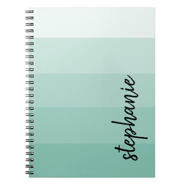 Carnet Bloc de couleur moderne personnalisé Aqua (Devant)