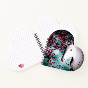 Carnet bloc-notes à coeur de licorne