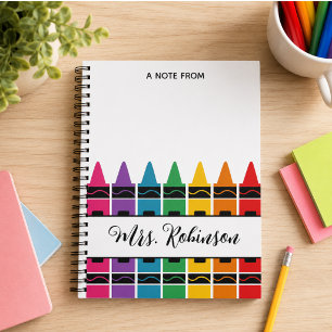 Carnet Bloc-notes crayon arc-en-ciel pour appréciation de