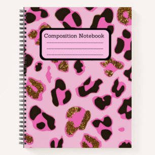 Carnet Bloc-notes de composition léopard rose
