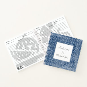 Carnet Bloc-notes de la famille personnalisée Batik Navy