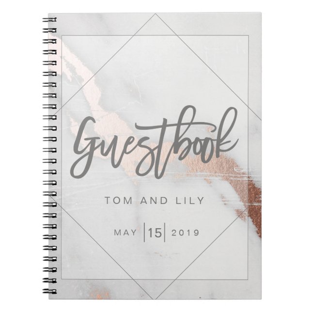 CARNET BLOC - NOTES DE MARBRE ET MÉTALLIQUE DE GUESTBOOK (Devant)