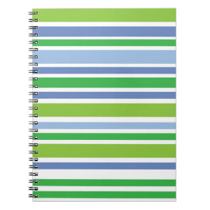 Carnet Bloc-notes en spirale bleu clair et vert