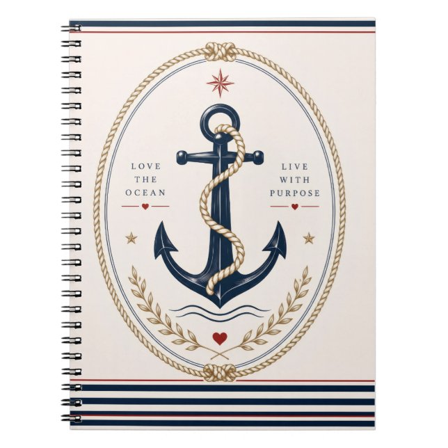 Carnet Bloc-notes nautique classique Sailorcore (Devant)