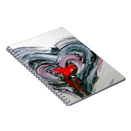 Carnet Bloc - notes noir et rouge de coeur