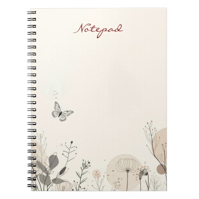 Carnet Bloc-notes orné d'illustrations de plantes sauvage (Devant)