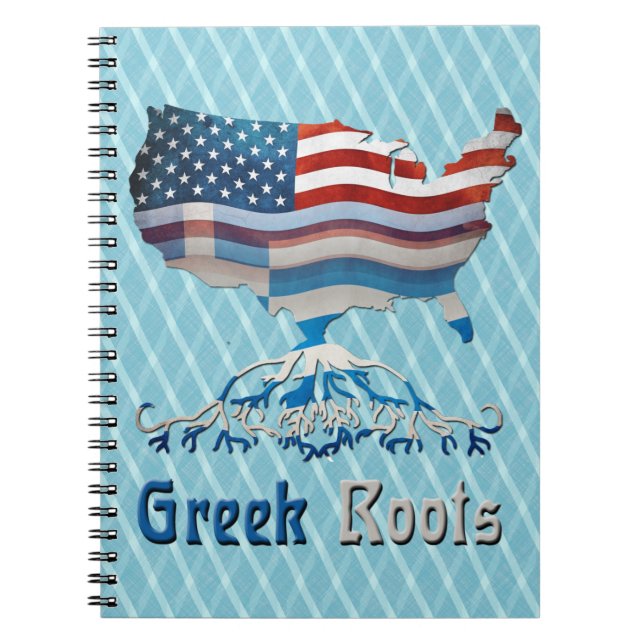 Carnet Bloc-notes pour drapeaux grecs américains (Devant)