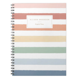 Carnet Bloc-notes Rainbow Watercolor Stripes