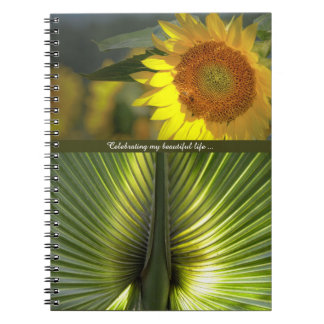 Carnet Bloc-notes Tournesol et Palme personnalisés