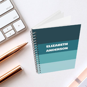 Carnet Blocage de couleur Turquoise Bande horizontale