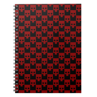 Carnet Blocage en gras du crâne rouge sang sur noir