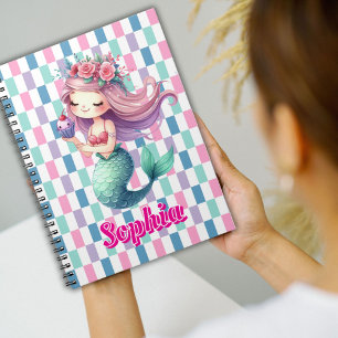 Carnet Blocs de sirène motif nom rose 