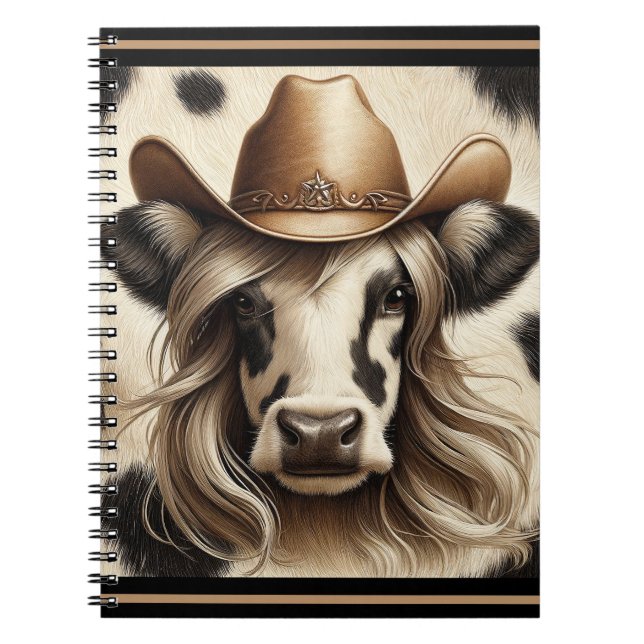 Carnet Blonde Country Cow Girl Drôle (Devant)