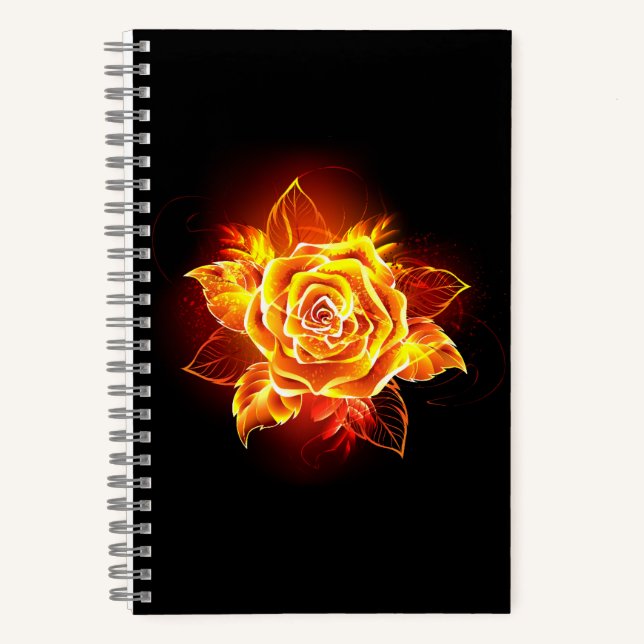 Carnet Blooming Fire Rose (Recto)
