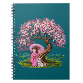 Carnet Blossom Dreams : Kimono Girl & Puppy