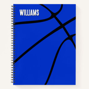 Carnet Blue Basket-ball Nom ou texte Sports personnalisés
