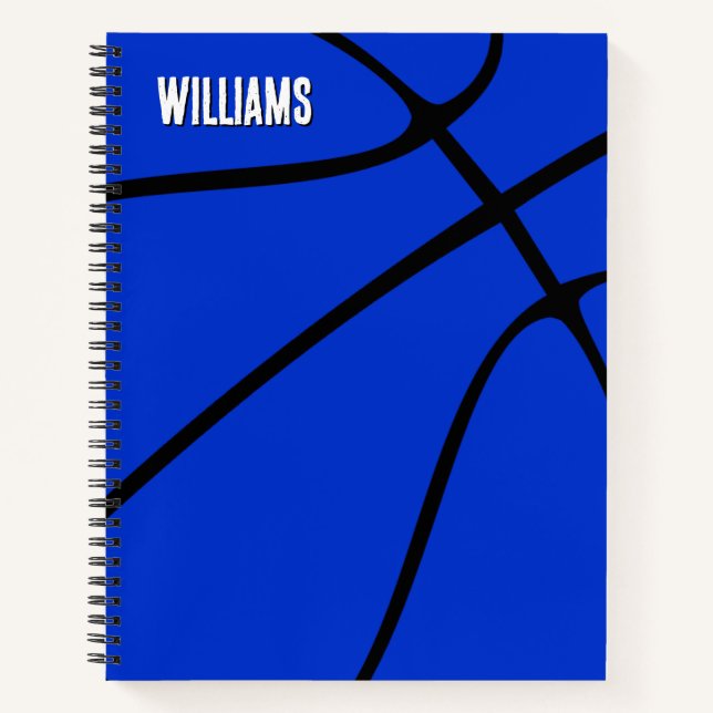 Carnet Blue Basket-ball Nom ou texte Sports personnalisés (Devant)
