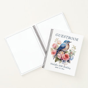 Carnet Blue Bird Rose Floral 50e anniversaire