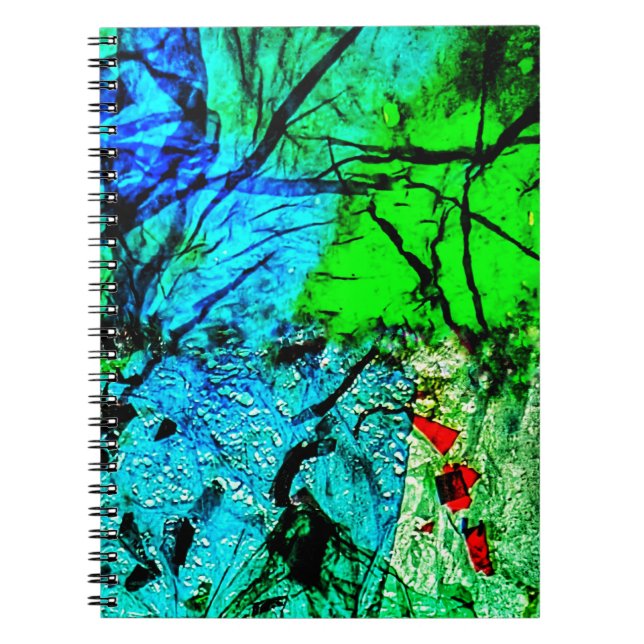 Carnet Blue bright abstract Spiral Photo Notebook,Delight (Devant)