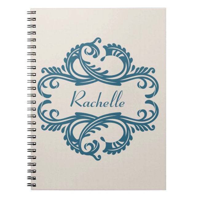 Carnet Blue Chic Damask (Devant)