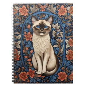 Carnet Blue Eyed Siamese Chat William Morris Inspiré