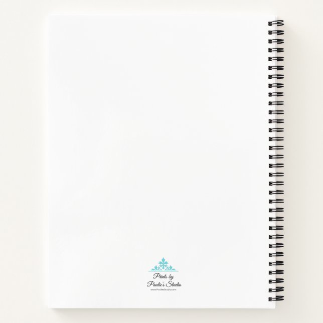 Carnet Blue Flower with pink background (Dos)